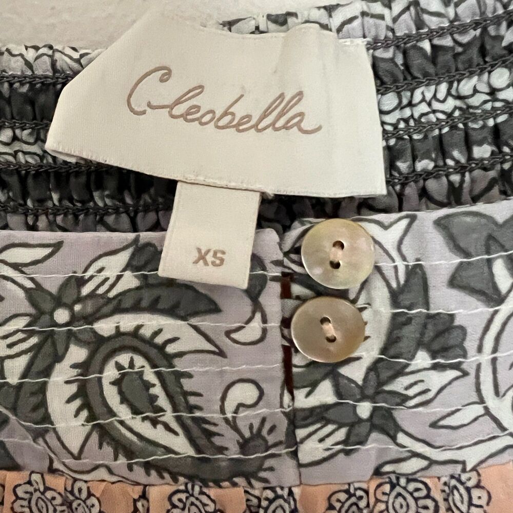Cleobella Dress XS Organic Cotton Sundress Shoulder Tie Peach - Picture 7 of 10
